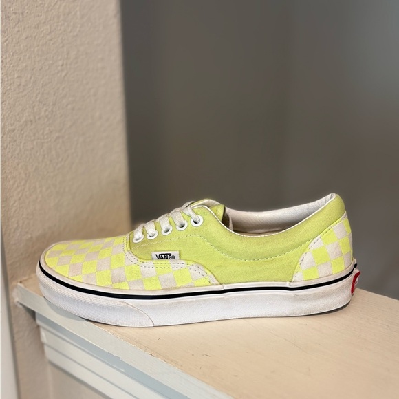Vans era checkerboard neon green canvas casual shoes woman size 8 Youth Sz 6.5 - Picture 6 of 9